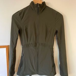 Ruched olive green lululemon zip
